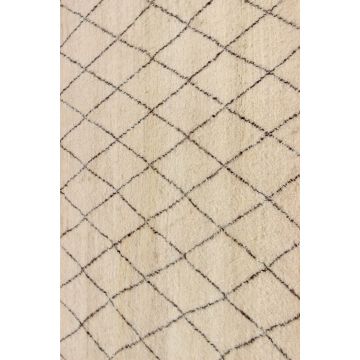 Rugsville Moroccan Beni Ourain Zag Ivory Brown Rug (180 x 270 cm)