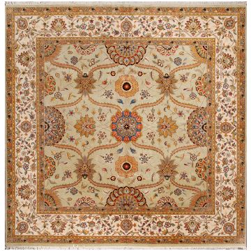 Rugsville Mugal Green Gold Rug 10075