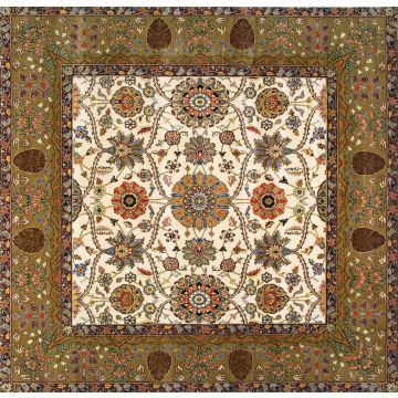 Rugsville Mugal Beige Ivory Wool Rug (300 x 420 cm)