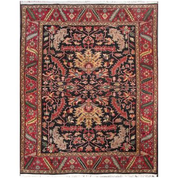 Rugsville Naturecraft Black Red Wool Rug (240 x 300 cm)
