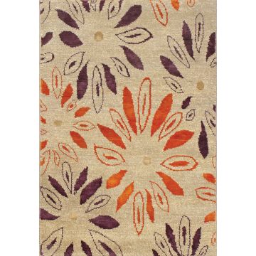 Rugsville Opera Beige Wool & Silk Rug (60 x 90 cm)