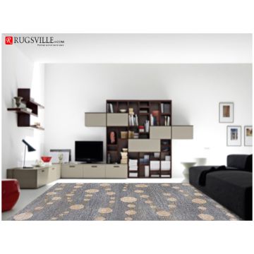 Rugsville Opera Light Gray Wool & Silk Rug (60 x 90 cm)