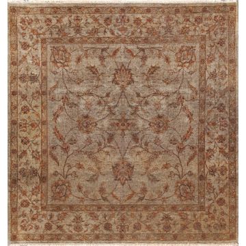 Rugsville Overdyed Brown Wool Rug (180 x 180 cm)
