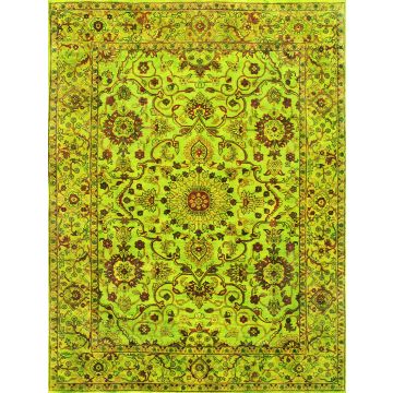 Rugsville Overdyed Lime Green wool Rug (270 x 360 cm)