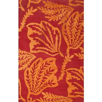 Rugsville Keno Floral Mehroon Gold Wool Rug (150 x 240 cm)