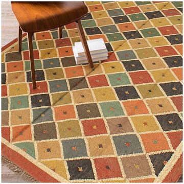 Rugsville Southwestern Trellis Wool-Jute Tribal Dhurrie Rug (150 x 240 cm)