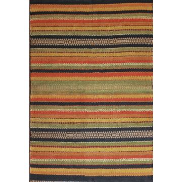 Rugsville Stripe Multi Handmade Dhurrie Rug (120 x 180 cm)