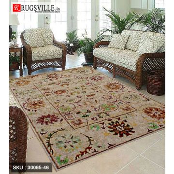 Rugsville Suzani Sari Silk Hand Knotted Ivory Rug (120 x 180 cm)