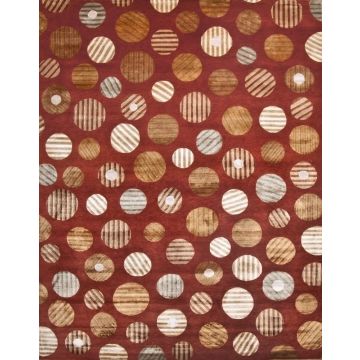 Rugsville Tibetan Wool & Silk Rust Rug