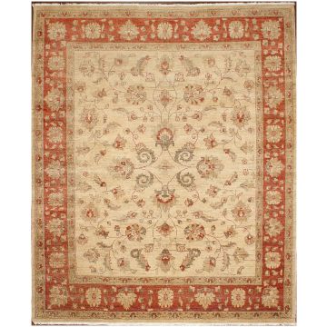 Rugsville Traditional Ivory & Rust Wool Rug (240 x 300 cm)
