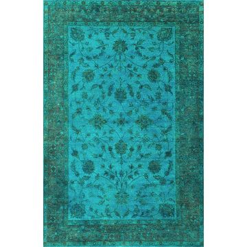 Rugsville Traditional Overdyed Light Blue Wool Rug (180 x 270 cm)