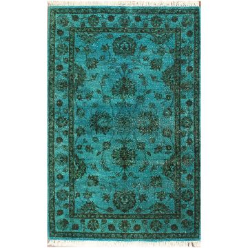 Rugsville Traditional Overdyed Light Blue Wool Rug (120 x 180 cm)