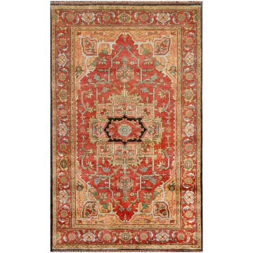 Rugsville Tribute Medallion Rust Wool Rug 10835