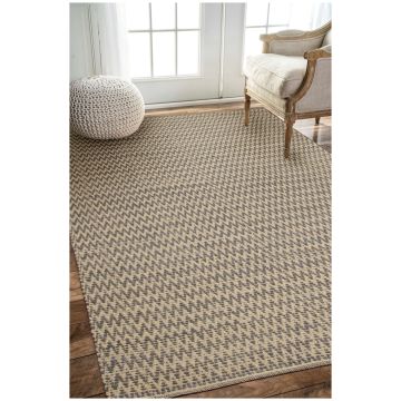 Rugsville Zigzag Gray Chindi Dhurrie Rug 21179