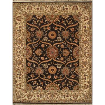 Rugsville Mugal Handmade Chocolate Wool Rug
