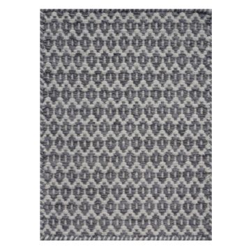 Rugsville Hover Gray Hand Made Wool Dhurrie Rug