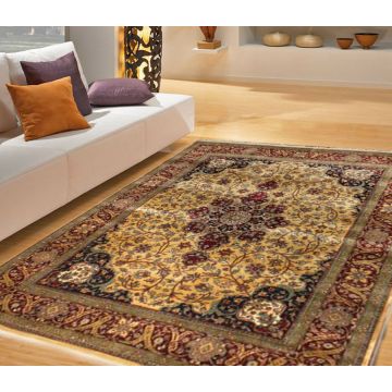 Rugsville Traditional Wool Light Gold & Red Rug (240 x 300 cm)