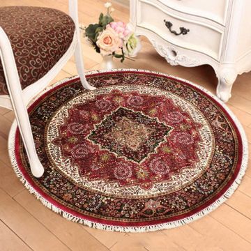 Rugsville Caspara Kashmir Silk Hand knotted Red Rug (180 x 180 cm)